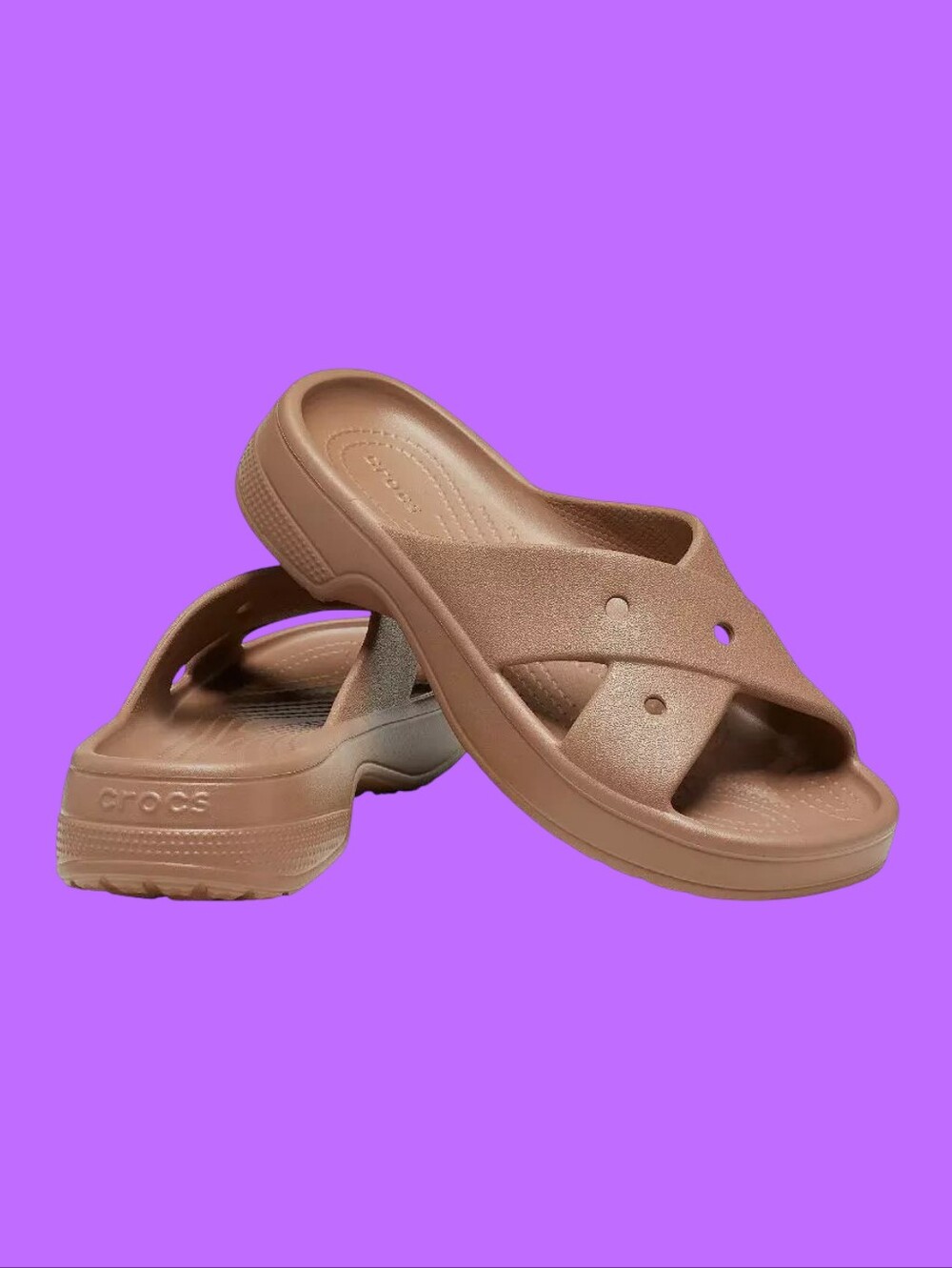 CROCS Classic Cross Strap Slip On Sandals Milk Chocolate Various Women Sizes